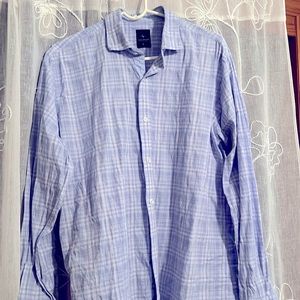 Men’s Tailorbyrd like new blue plaid shirt size XL